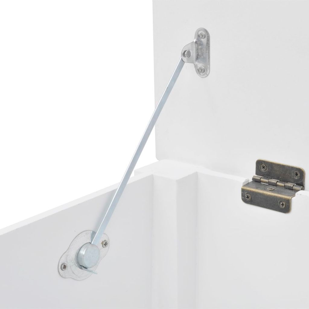 Storage Bench Baroque Style MDF White